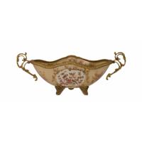 A BRASS MOUNTED PORCELAIN BOWL