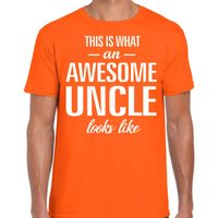 Awesome Uncle / oom cadeau t-shirt oranje heren Awesome Uncle / oom cadeau t-shirt oranje heren
