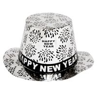 1x Zilveren hoed Happy New Year   -