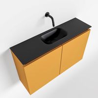 Toiletmeubel Mondiaz Ture | 80 cm | Meubelkleur Ocher | Eden wastafel Urban Midden | Zonder kraangat