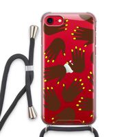 Hands dark: iPhone SE 2020 Transparant Hoesje met koord