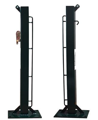 SET OF 2 FIXED SQUARE TENNIS POSTS 80X80MM WITH BOLT-DOWN BASE