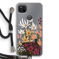 Painted wildflowers: Pixel 4a Transparant Hoesje met koord