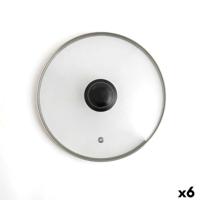 Pannedeksel Quid Renova Transparant Glas Ø 36 cm (6 Stuks)