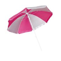 Parasol - roze/wit - D120 cm - UV-bescherming - incl. draagtas   -