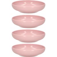 Kommetje/schaaltje - 8x - Dessert/ontbijt - Kunststof - D16 x 4 cm - pastel roze
