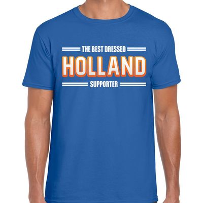 Oranje / Holland supporter t-shirt blauw voor heren Oranje / Holland supporter t-shirt blauw voor heren