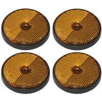 Pro Plus Reflector - set 4x - oranje - schroefbevestiging - 60mm - rond - thumbnail