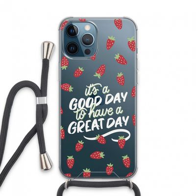 Don't forget to have a great day: iPhone 13 Pro Max Transparant Hoesje met koord