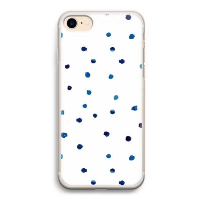 Blauwe stippen: iPhone 7 Transparant Hoesje
