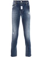 Philipp Plein jean skinny à effet usé - Bleu