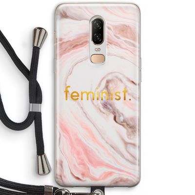 Feminist: OnePlus 6 Transparant Hoesje met koord