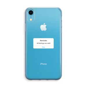 Reminder: iPhone XR Transparant Hoesje