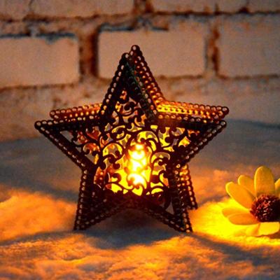 Christmas decor Marokkaanse kandelaar kaarsen vijfpuntige ster kleurrijke kandelaar