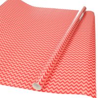 4x rollen Inpakpapier/cadeaupapier rood/roze golfjes print 200 x 70 cm - Cadeaupapier - thumbnail