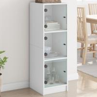 Hoge kast met glazen deuren 35x37x109 cm wit Hoge kast met glazen deuren 35x37x109 cm wit