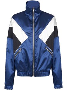 Balmain veste zippée à empiècement monogrammé - Bleu