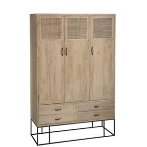 J-Line kast Geweven - 3 deuren + 4 laden - hout - naturel