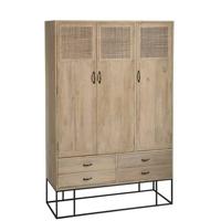 J-Line kast Geweven - 3 deuren + 4 laden - hout - naturel