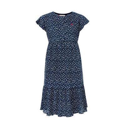 LOOXS little gebloemde A-lijn jurk donkerblauw/wit LOOXS little gebloemde A-lijn jurk donkerblauw/wit