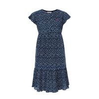 LOOXS little gebloemde A-lijn jurk donkerblauw/wit - thumbnail