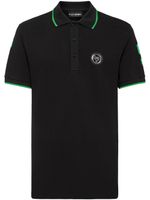 Plein Sport polo à patch logo SS - Noir