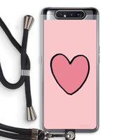 Hartje: Samsung Galaxy A80 Transparant Hoesje met koord