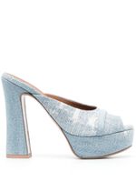 Malone Souliers mules en jean Yasmin à plateforme 125 mm - Bleu