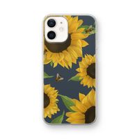 Sunflower and bees: iPhone 12 mini Transparant Hoesje
