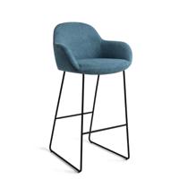 Jesper Home Barkruk 'Kushi' Slide Black, kleur Ocean Eyes (zithoogte 77cm)