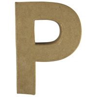 Beschilderbare letter P van papier mache   -