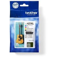 4 Inktpatronen LC421XLVAL - BROTHER - Zwart, Cyaan, Magenta en Geel 500 pagina's - Voor DCP-J1050DW, MFC-J1010DW en DCP-J1140DW - thumbnail