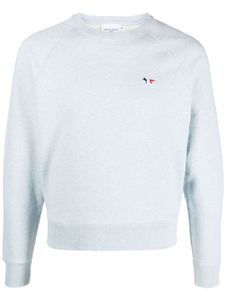 Maison Kitsuné pull en coton à patch logo - Bleu