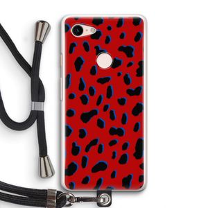 Red Leopard: Pixel 3 Transparant Hoesje met koord