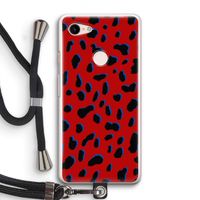 Red Leopard: Pixel 3 Transparant Hoesje met koord
