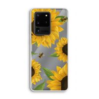 Sunflower and bees: Samsung Galaxy S20 Ultra Transparant Hoesje