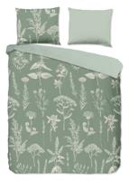 Good Morning Dekbedovertrek "bloemen" - Groen - (260x200/220 cm) - Katoen Flanel