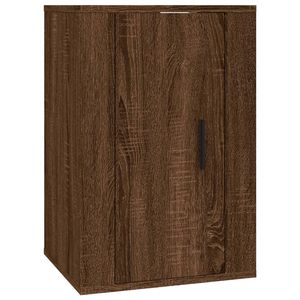 The Living Store TV Meubel Wandgemonteerd - Bruineiken - 40 x 34.5 x 60 cm - Bewerkt hout