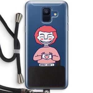 Hartje: Samsung Galaxy A6 (2018) Transparant Hoesje met koord