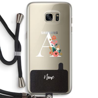 Pink Bouquet: Samsung Galaxy S7 Edge Transparant Hoesje met koord