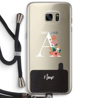 Pink Bouquet: Samsung Galaxy S7 Edge Transparant Hoesje met koord