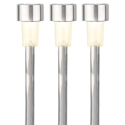 Lumineo Prikspot solar - 5x - LED - zilver - H36 cm - RVS