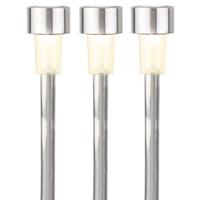 Lumineo Prikspot solar - 5x - LED - zilver - H36 cm - RVS