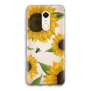 Sunflower and bees: Xiaomi Redmi 5 Transparant Hoesje