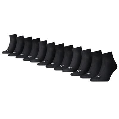 Puma Quarter Sokken Plain 12-pack Zwart-47/49