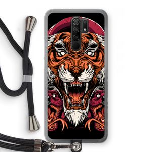 Tiger and Rattlesnakes: Xiaomi Redmi 9 Transparant Hoesje met koord