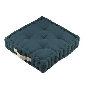 Stof Textile Vloerkussen DUO - blauw - katoen - 45 x 45 x 10 cm - vierkant - Extra dik