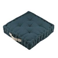 Stof Textile Vloerkussen DUO - blauw - katoen - 45 x 45 x 10 cm - vierkant - Extra dik Stof Textile Vloerkussen DUO - blauw - katoen - 45 x 45 x 10 cm - vierkant - Extra dik