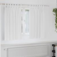 Gordijnen met gordijnen 2 pcs Zuiverwit Polyester