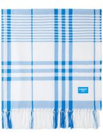 Burberry couverture à carreaux en coton - Blanc